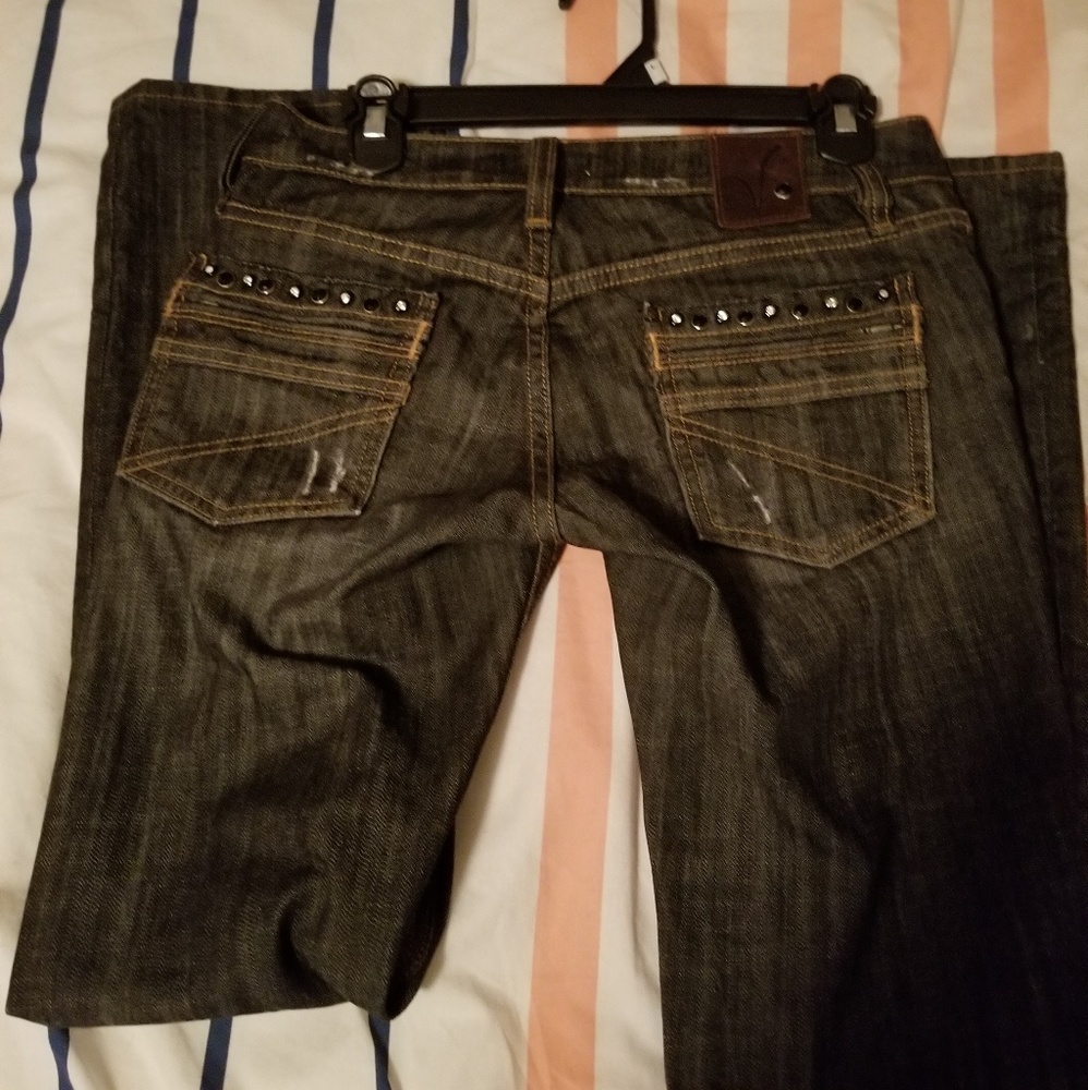 VIGOSS GOLD DENIM LOW RISE JEANS